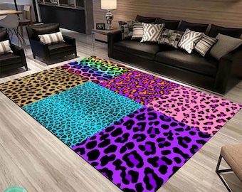 Wery Colorful Leopard Art, Leopard Pattern Rug, Zebra Designer Mat, Leopard Carpet, Animal Runner, Leopard Special