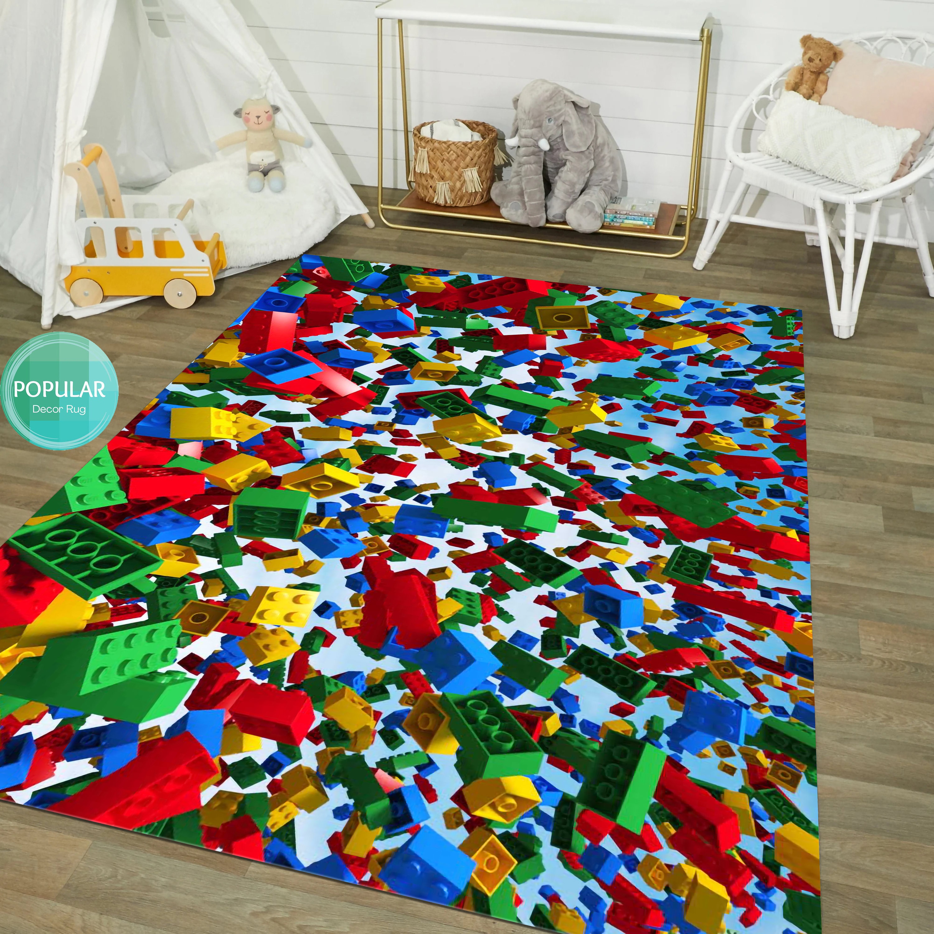 Tapis Lego pour chambre denfants, Tapis Lego pour enfants, Cadeau