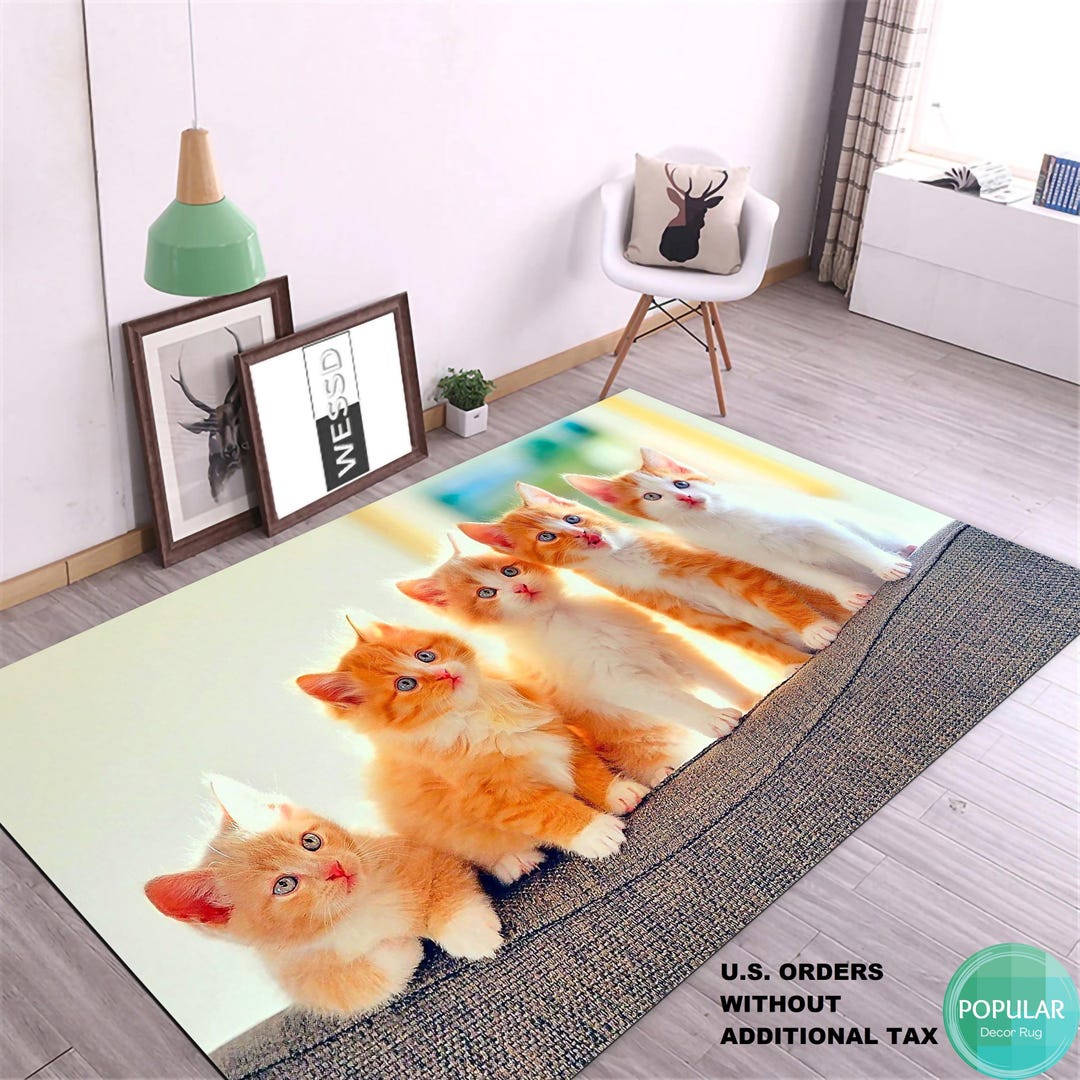 Cat Pattern Rug, Animal Print Rug, Cats, Colorful Cats, Animal, Animal ...