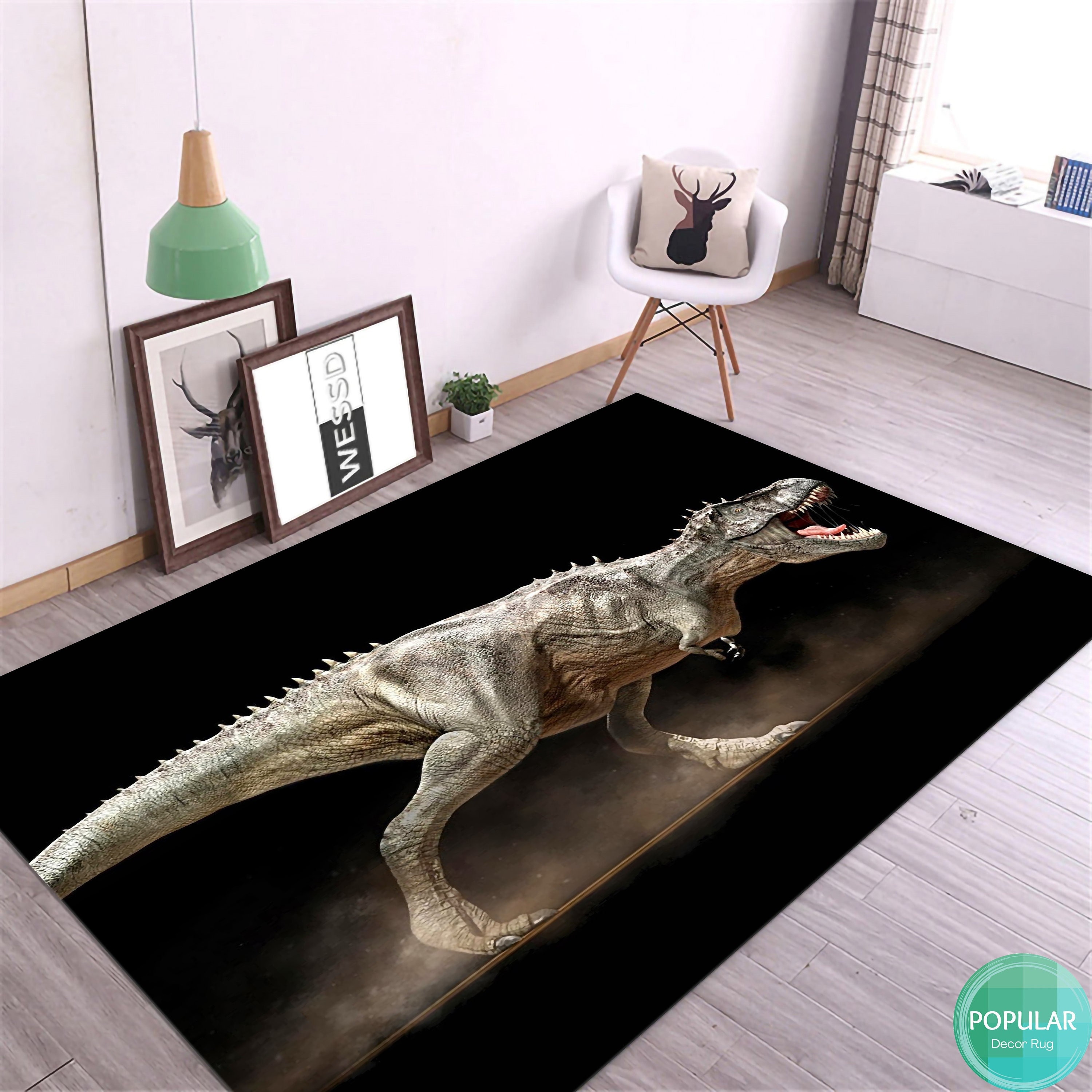 Dinosaur Rug, Dinosaur Mat Decor, Jurassic Park Gift, Animal