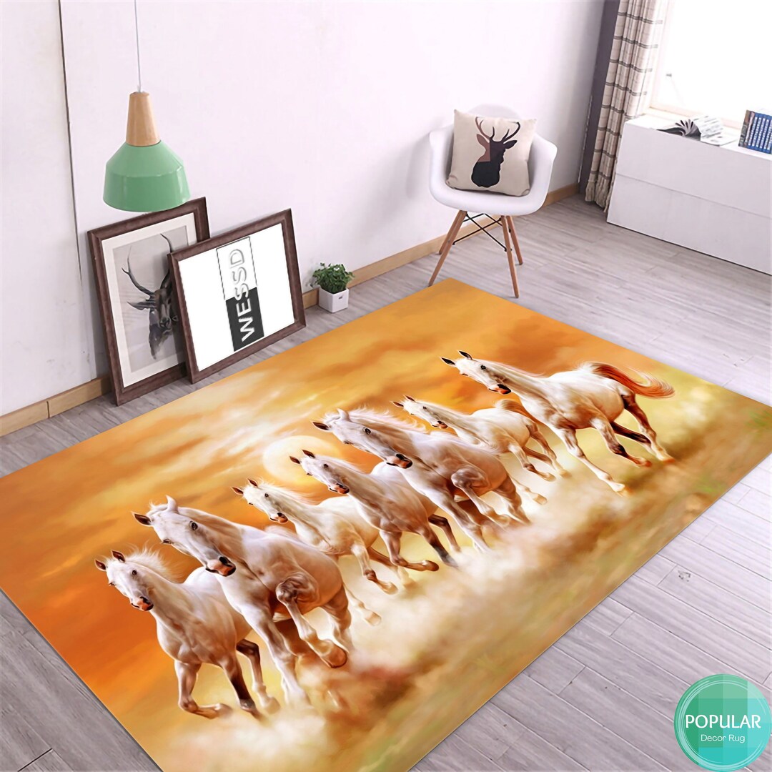 Horse Area Rug Horse Rug Horse Art Holiday Gifts Rugs for Etsy