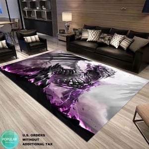 Purple Dragon Mat, Draco Rug, Wyvern Runner, Fantastic Rug, Illustration Mat, Terrible Designer, Popular Carpet, Special Art, Salon Rug Gift