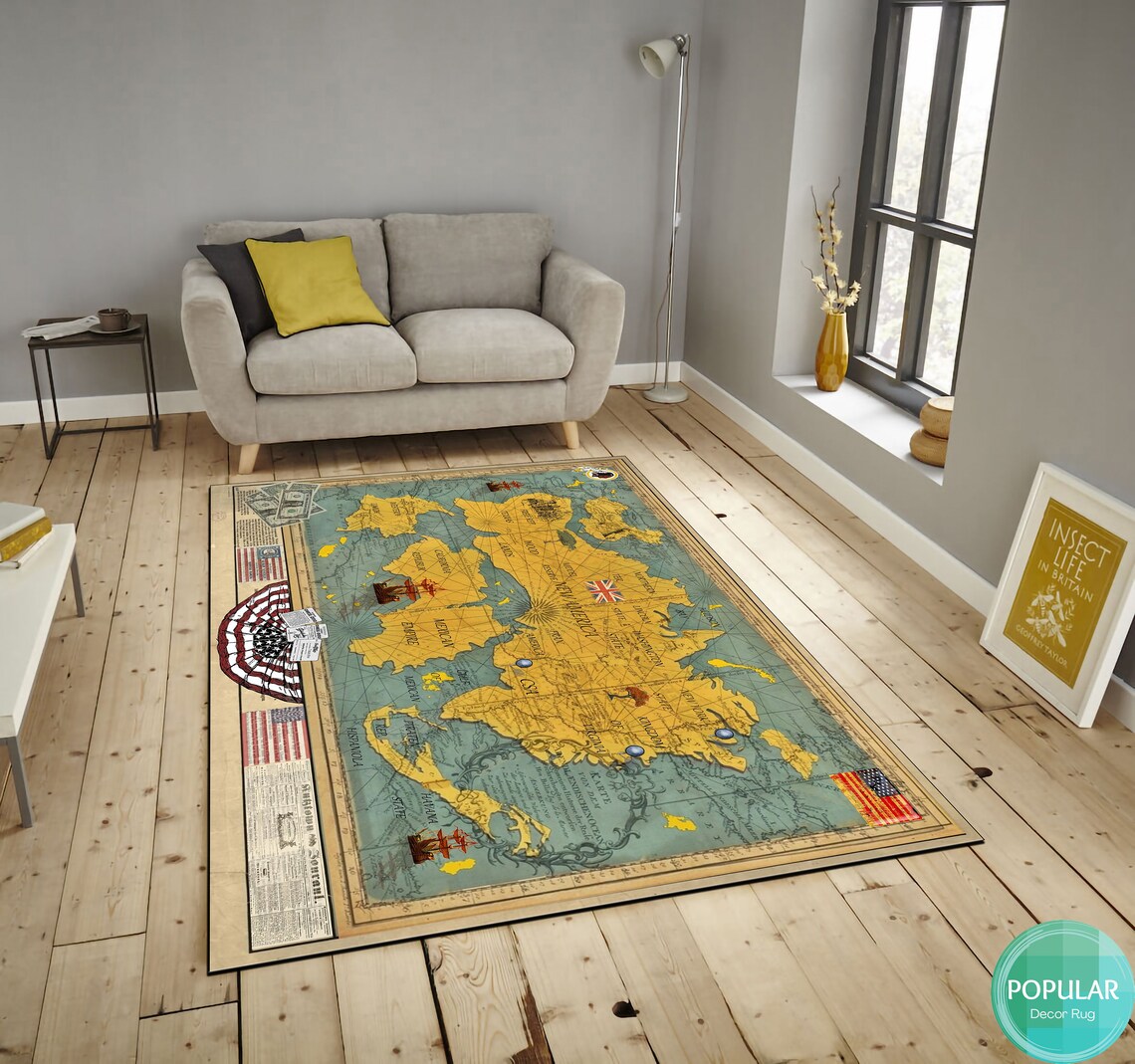 Dallas Map Rug America Map Rug and Animals, Chart Mat, Plan Carpet, 100 Acre Wood Map ...