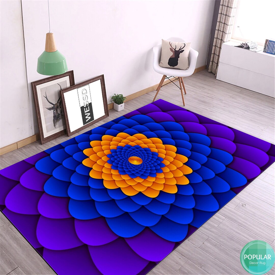 3D Illusion Rug, Optical Illusion Mat, Vortex Carpet, 3D Checkered Rug ...