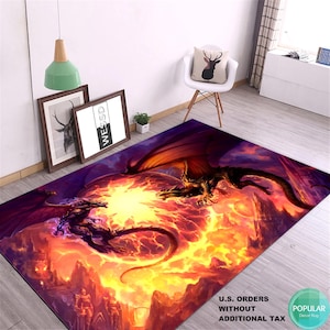 Dragon Rug, Dragon Area Rug, Dragon Carpet, Gaming Rug, Rugs For Living Room, Home Decor Rug
