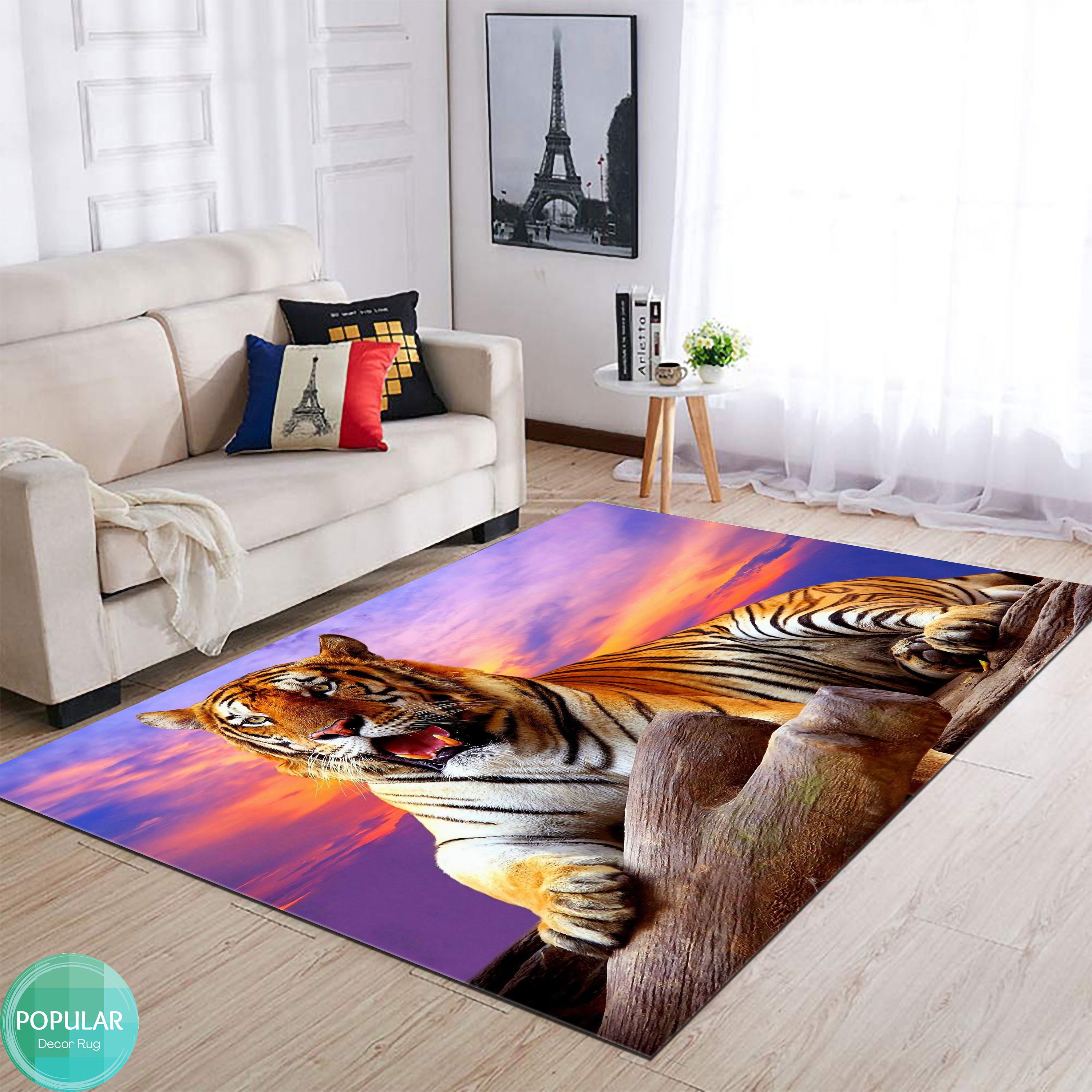 Modern Tibetan Tiger Rug, Tiger Rug, Animal Mat, Zoo Carpet 