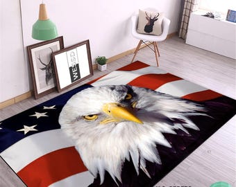 Wall Carpet, American Eagle Flag Area Rug, American Banner Mat, American Flag Carpet, Rugs For Living Room, Home Decor Rug