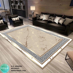 Beige Gold Marble Patterned Carpet, Marble Rug, Popular Modern Mat, Luxury Runner, Modern Carpet, Living Room Carpet, Decor Rug, Area Rug