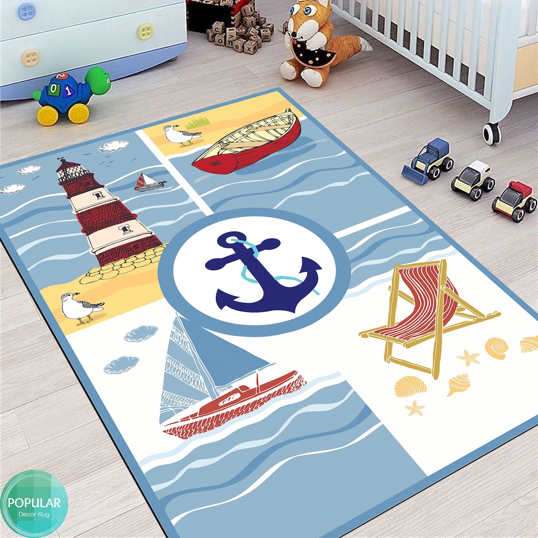 Sea Rug Beach Rug Boat Area Rug Tropical Area Rug Sunrise Etsy