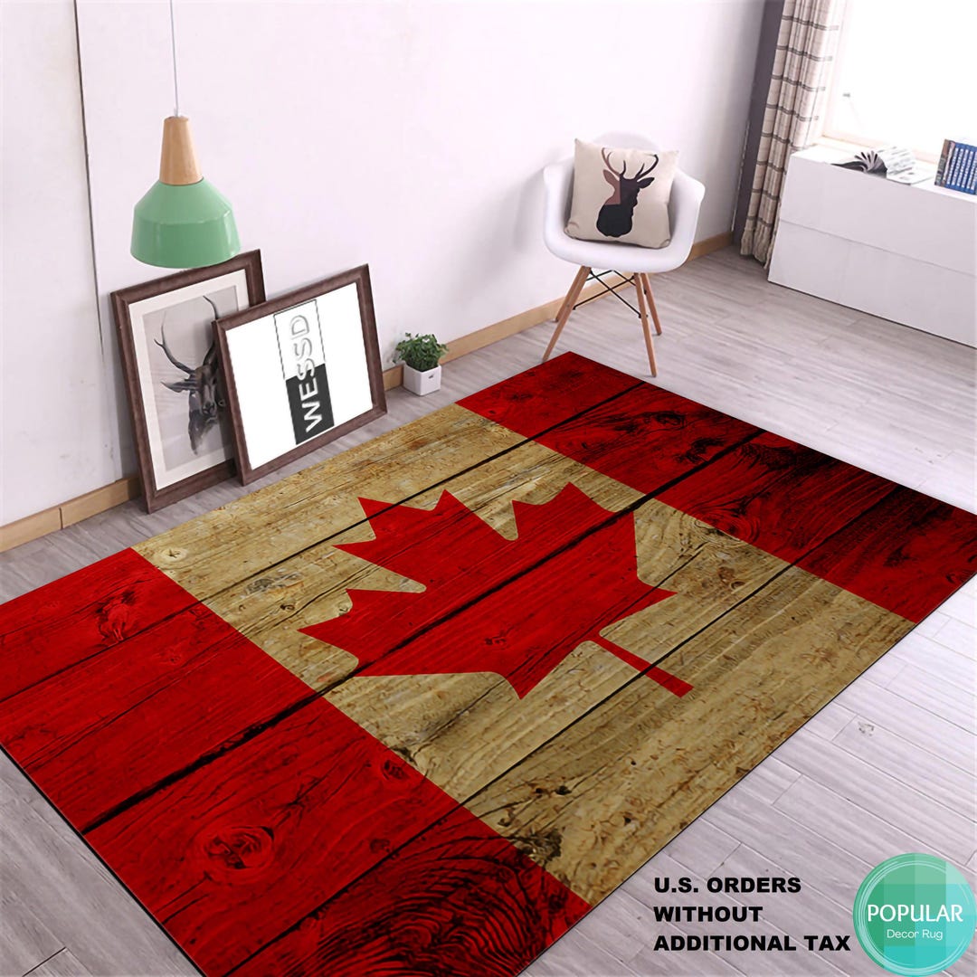 Quebec Flag Rug Canadian Flag Mat, Wall Decor Gift, Canada Banner Rug, Canadian Special ...