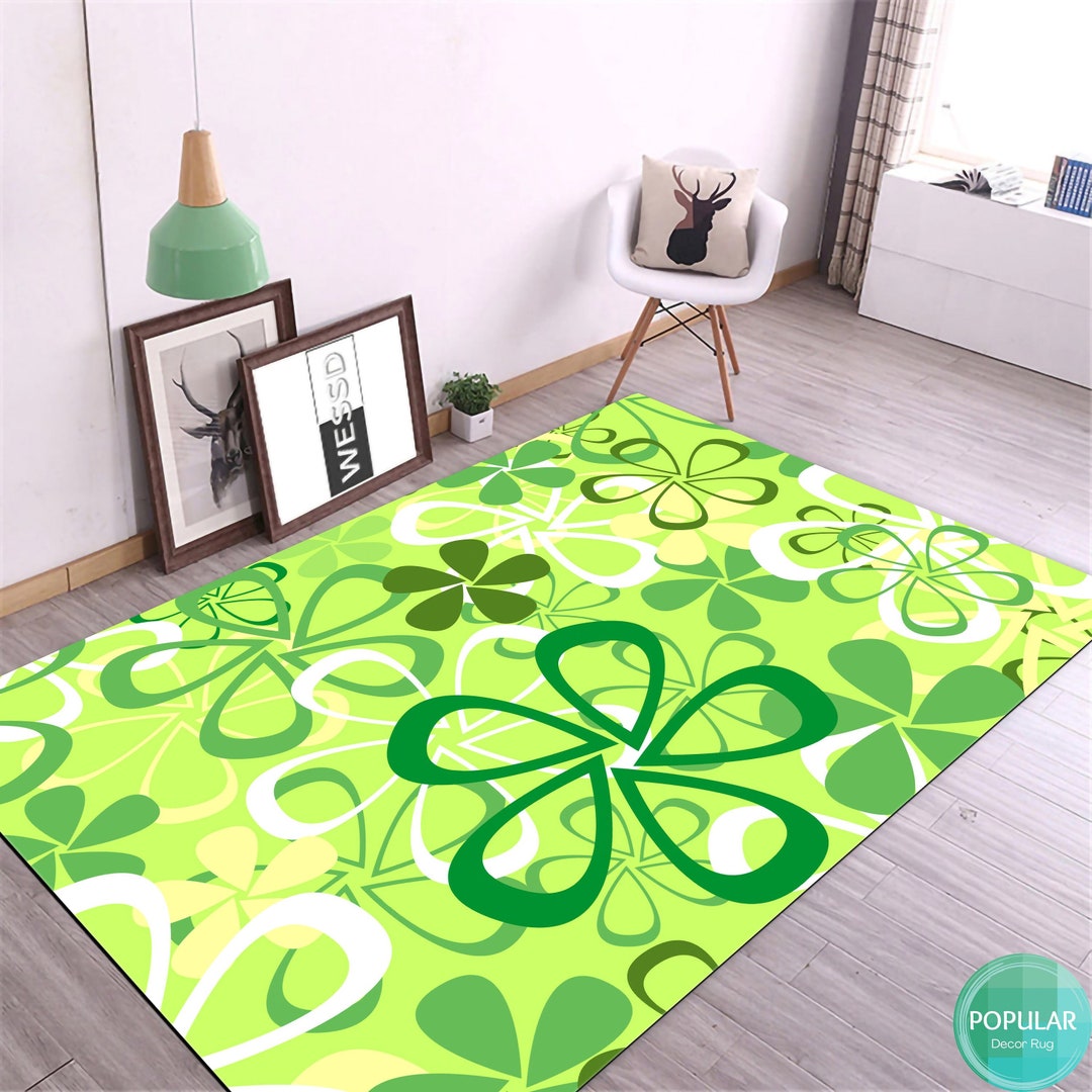 Vintage Carpet, Olive Green Rug,vivid Colors, Boho Rug, Digital Print