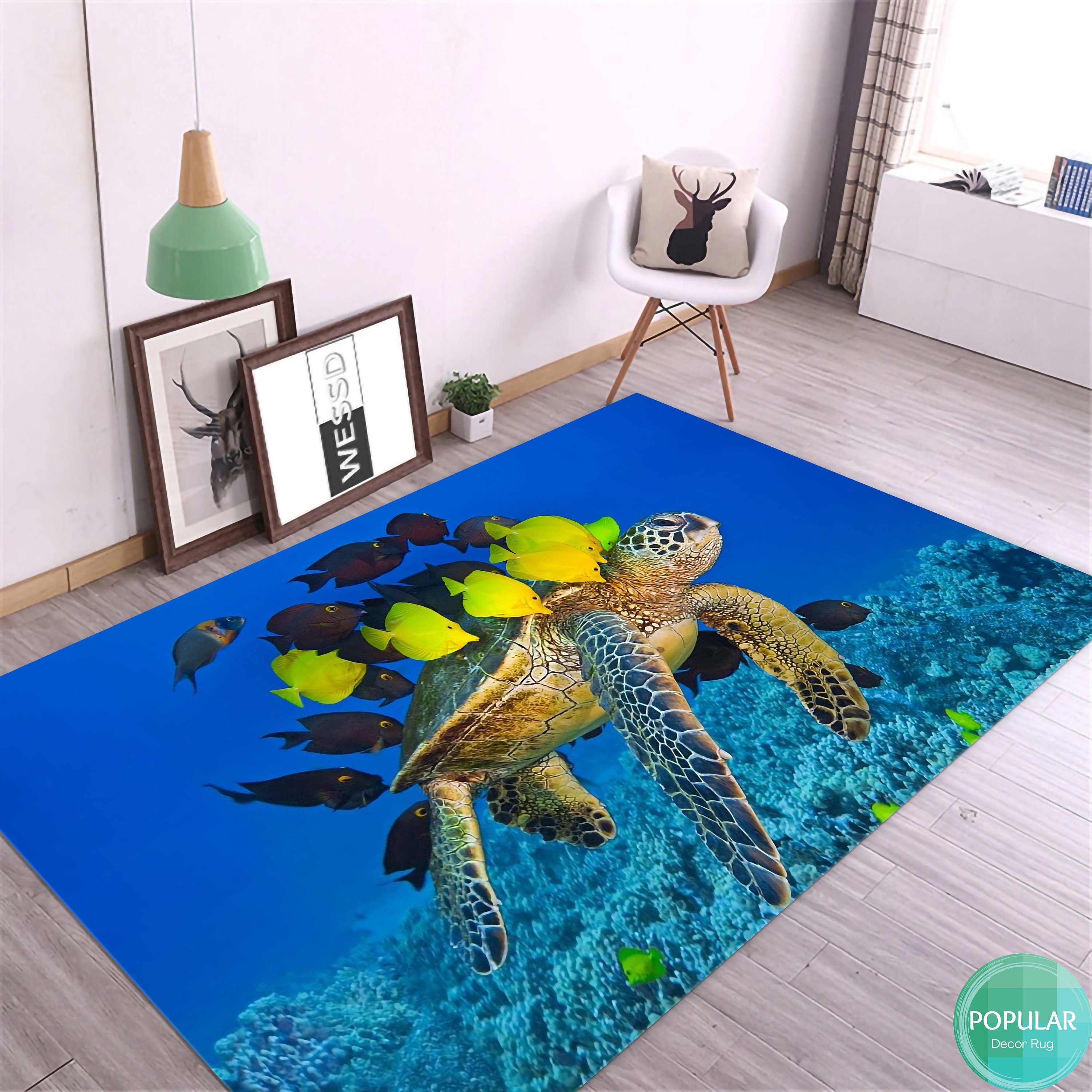 Tortoise Shell Rug Beach Rug, Tortoise Mat, Beach Area Carpet, Tropical Runner, Sunrise ...