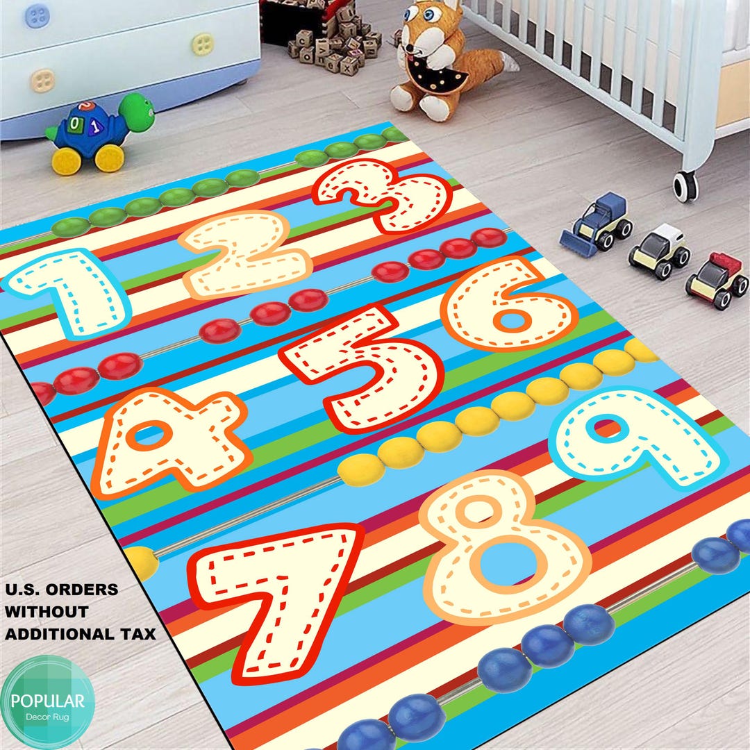 Numbers Art, Teaching Rug, Instructive Mat, Educative Carpet, Didactic ...