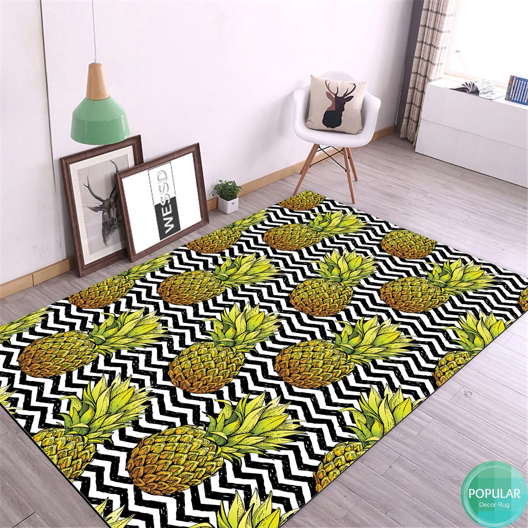 Pineaaple Insoired Rug Design Pineapple Area Rug, Livingroom Area Rug, Home Decoration Rug ...