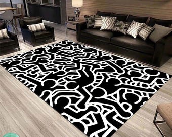 Graffiti Rug, Themed Mat, Abstract Graffiti, Rugs for Living Room, Popular Rug, Home Decor Rug, Non slip Carpet, Decorative Rug, Area Rug