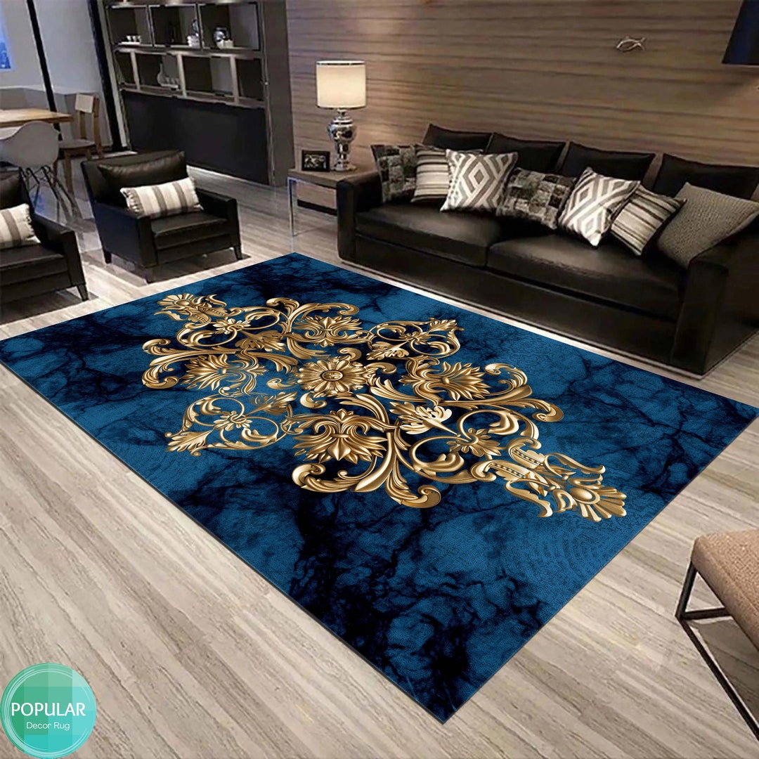 Gold Rug 40x60 Rug Processing Gold Silky Soft Rug, Modern Abstract Rug, Minimalist Rug ...