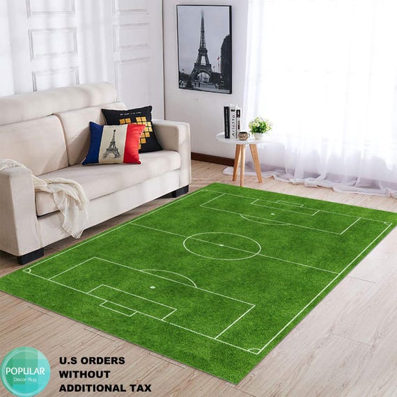 Sticker Superb. Tappeto Sportivo Camera da Letto Soggiorno Salotto Cucina Tappeti Calcio Campo da Calcio Tappetino Zerbino Tappeto da Bagno Tappetino da Ginnastica Tappeto Decorativo (Blu,50x80 cm