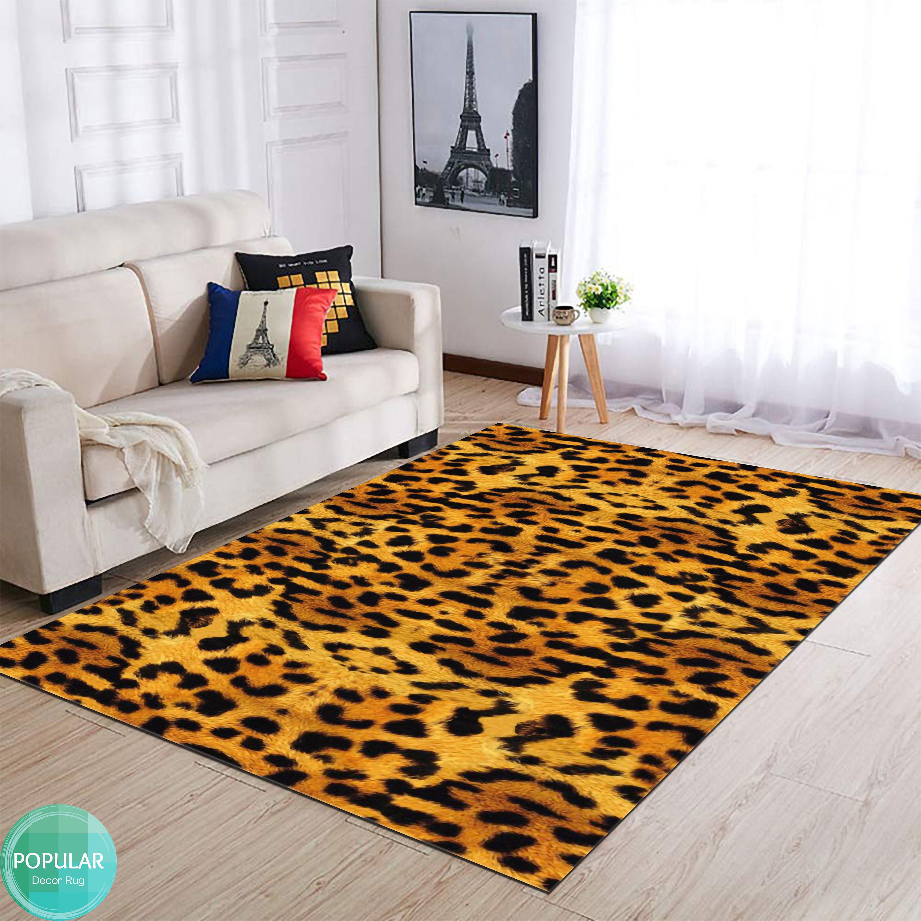 『 Yellow Leopard fam 』by Zuberi 60*60cm Brown Leopard Rug, Leopard Pattern, Zebra Rug, Zebra Pattern