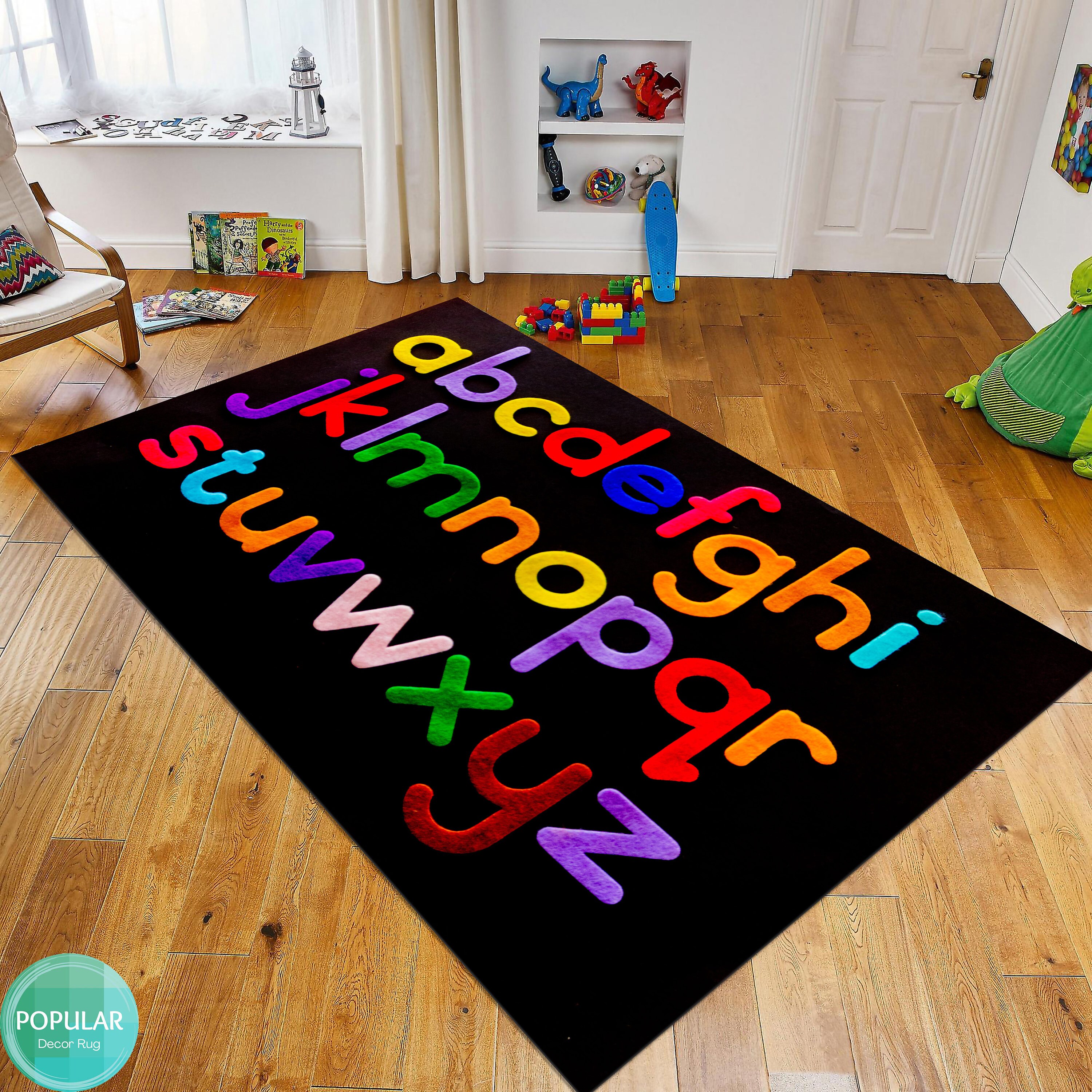 Buy alphabet rug for nursery Discount Amazon Soft Round ABC Rug for Kids  Room 4 ft Washable Circle Nursery Rug Non Slip Whale Alphabet Baby Kids Rug  Carpet for Nursery Playroom Bedroom
