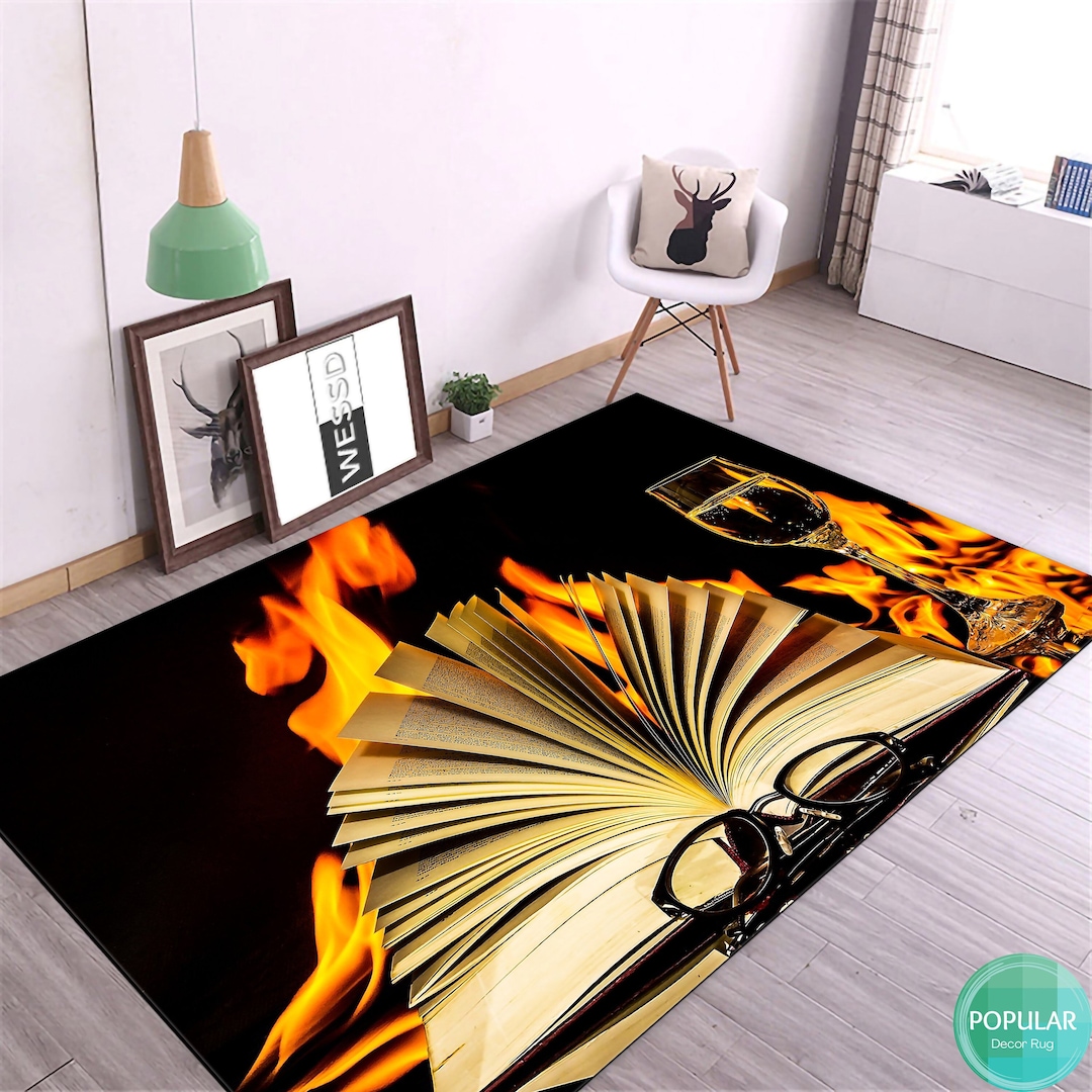 Hidden Library Rug Library Librarian Book Lover Pattern Print Area Rug, Library Decor ...