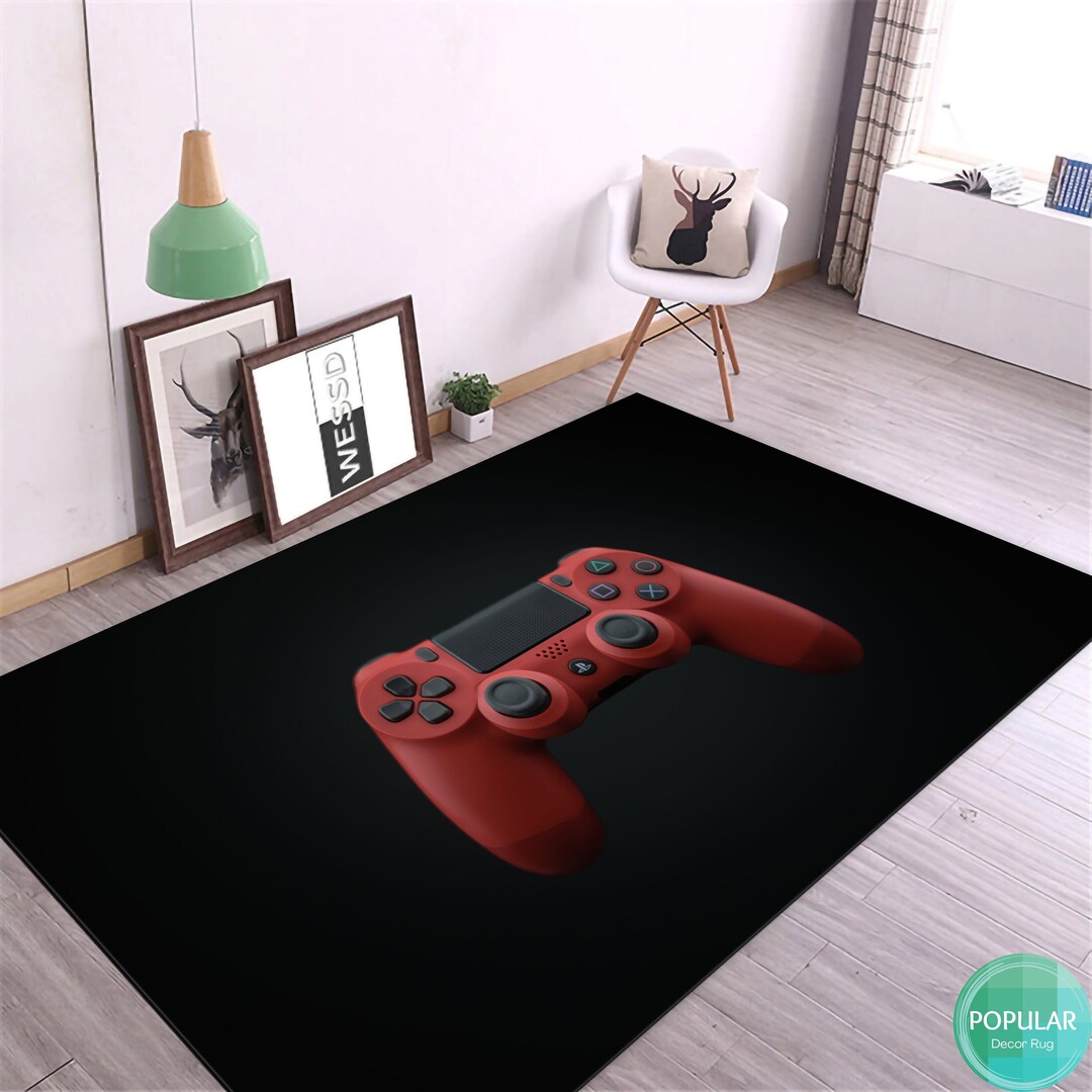 Vibrant Printed Gaming Room Rug Rug • Gaming Room Decor • Carpet for ...