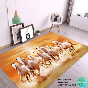 Horse Area Rug, Horse Mat, Horse Art Carpet, Foal Runner, Animal Runner Gift, Zoo Designer,  Rugs For Living Room, Home Decor Rug