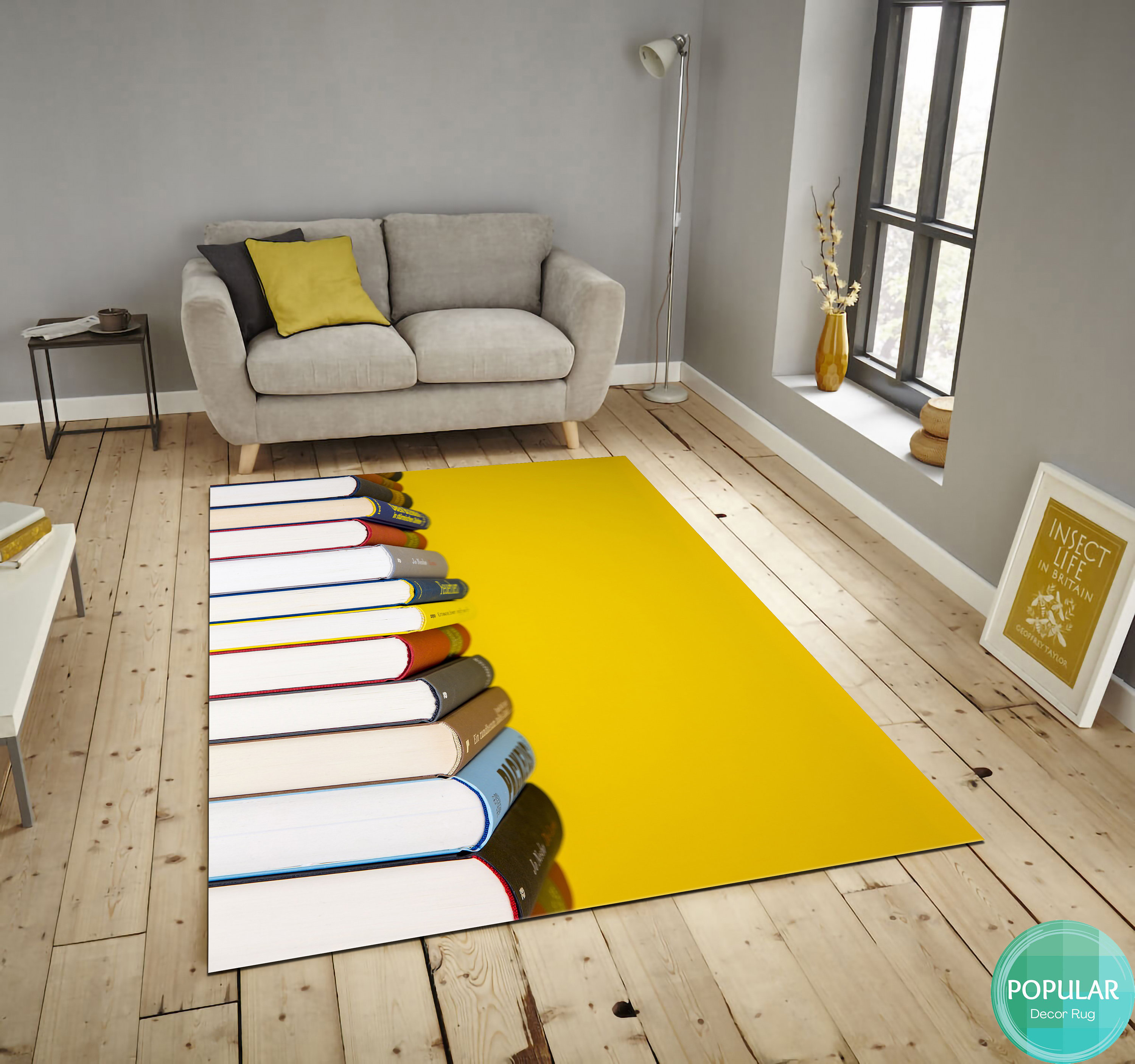 Yellow Book Rug, Library Carpet, Bookcase Mat, Athenaeum Mat, Bookshelf ...