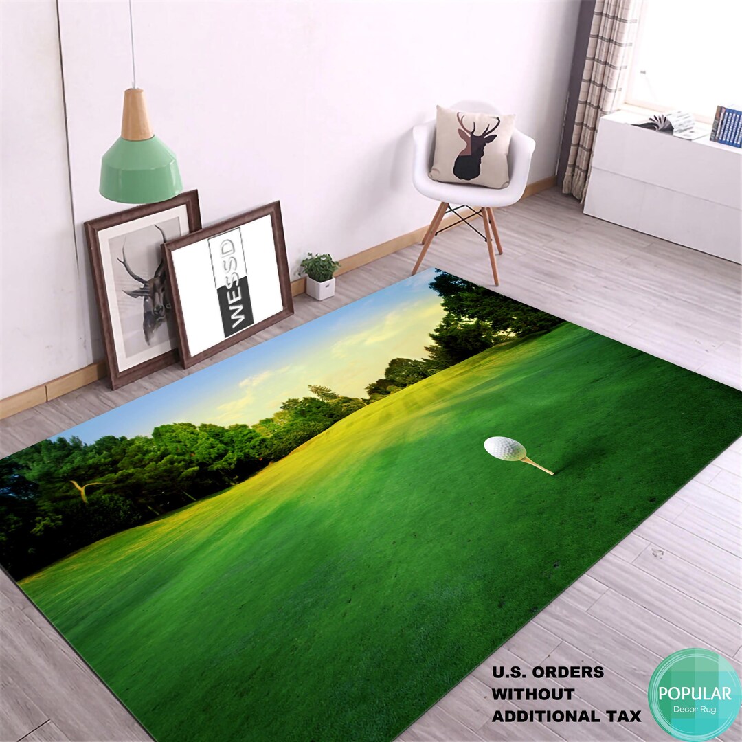Golf Entry Rug Golf Ball, Sport Rug, Large Area Rug, Home Decor Rug, Living Room Rug ...