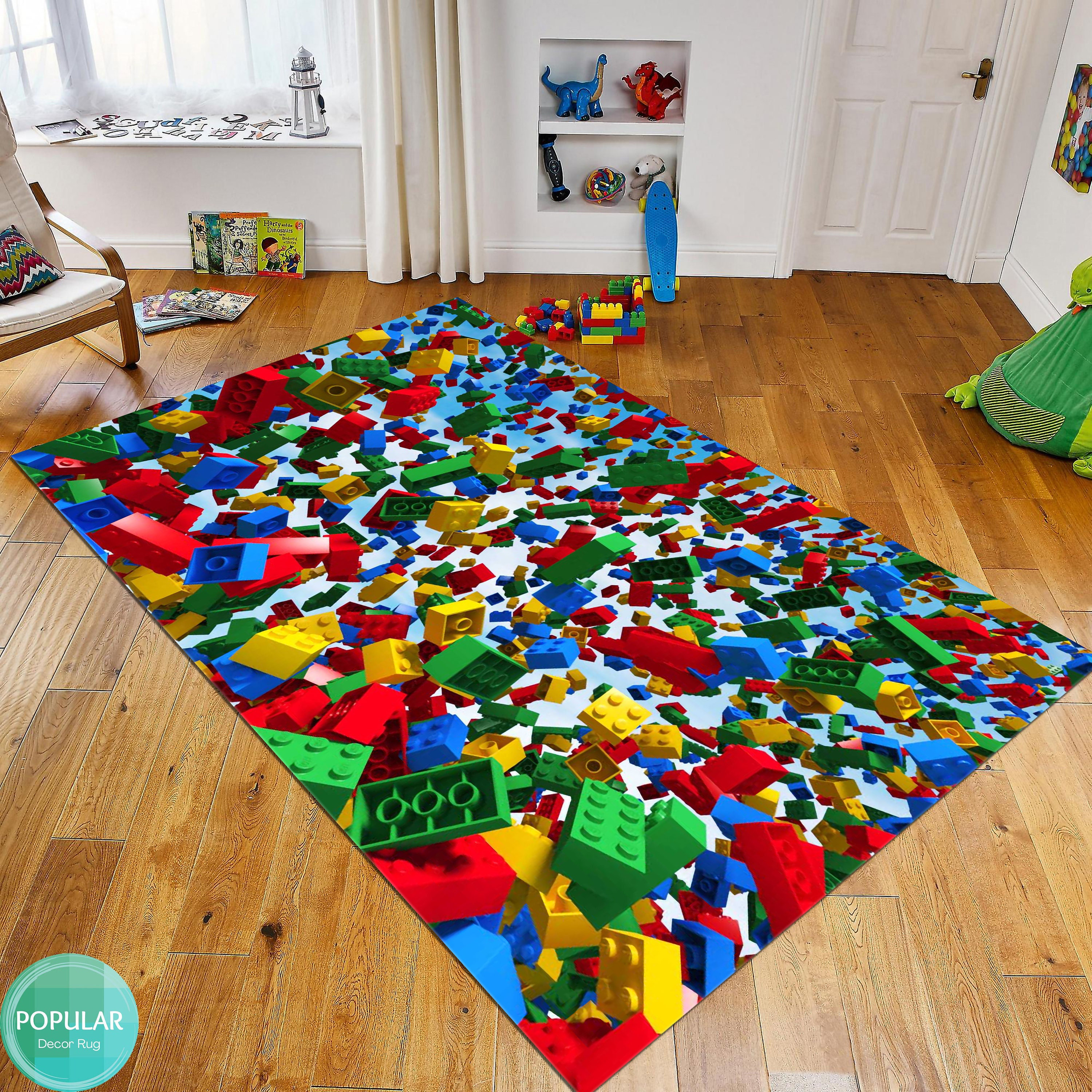 Lego Colorful Brick Patent Home Decor Rug Carpet - Binteez