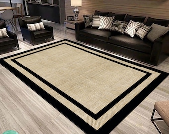 Modern Black Gold Rug,Contemporary Rug, Geometric Rug for Livingroom Rug,Diningroom,Kitchen,Home Decor,Housewarming Gift, Art Decor