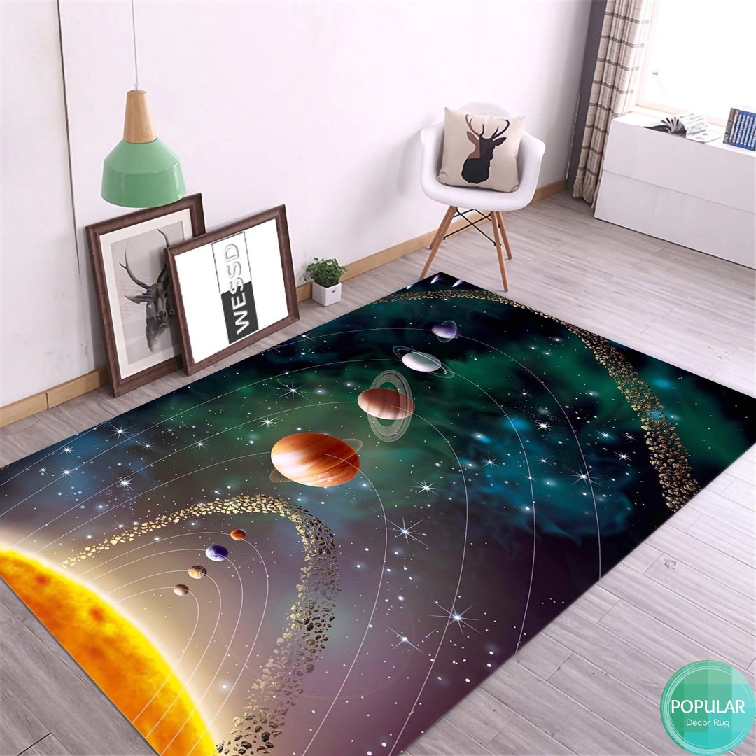 Area Rug, for Bedroom Cartoon Space Planet, Pattern Carpet Rugs, for ...