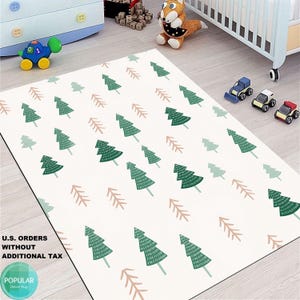 Green Tree Rug, Merry Christmas Rug, Christmas Tree Rug , Christmas Decoration, Christmas Gift, Xmas Carpet