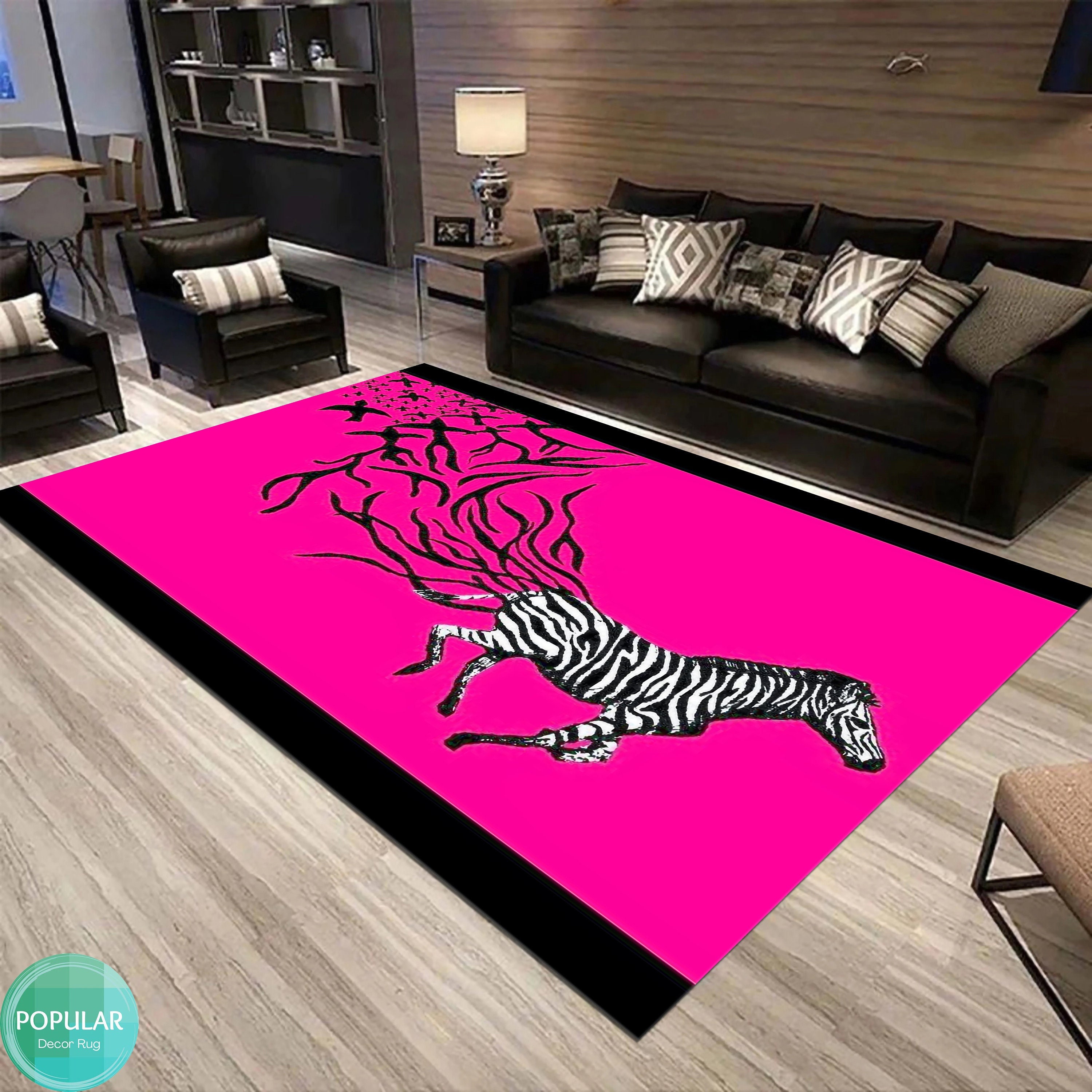 Pink Leopard Rug, Leopard Pattern, Zebra Rug, Zebra Pattern