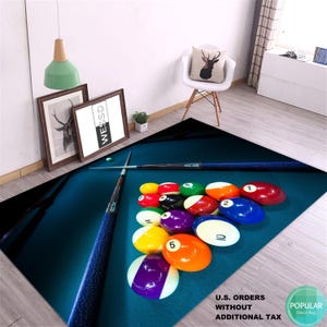Billiards Rug, Decorative Floor Mat, Ground Mat, Floor Carpet, Billiards fan Club Decor Carpet, Game Room Gift, Player Gift