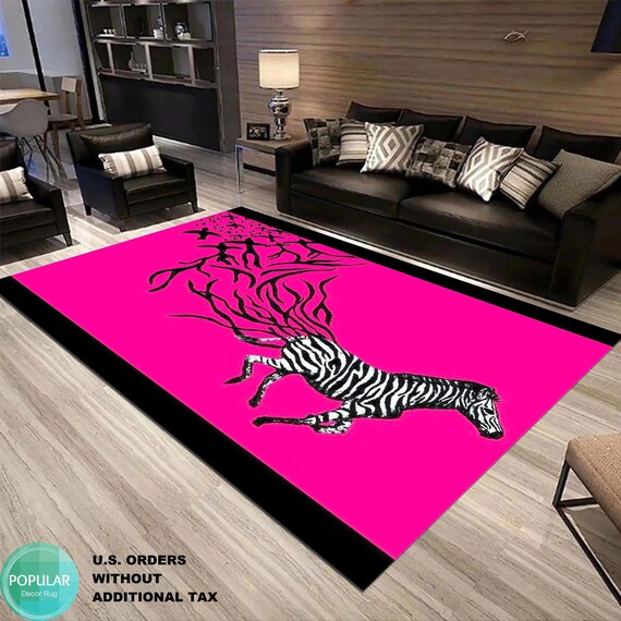 Pink Leopard Rug, Leopard Pattern, Zebra Rug, Zebra Pattern