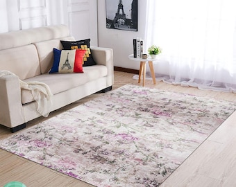 トルコ絨毯、トルコモチーフのほこりっぽい色あせたヴィンテージ