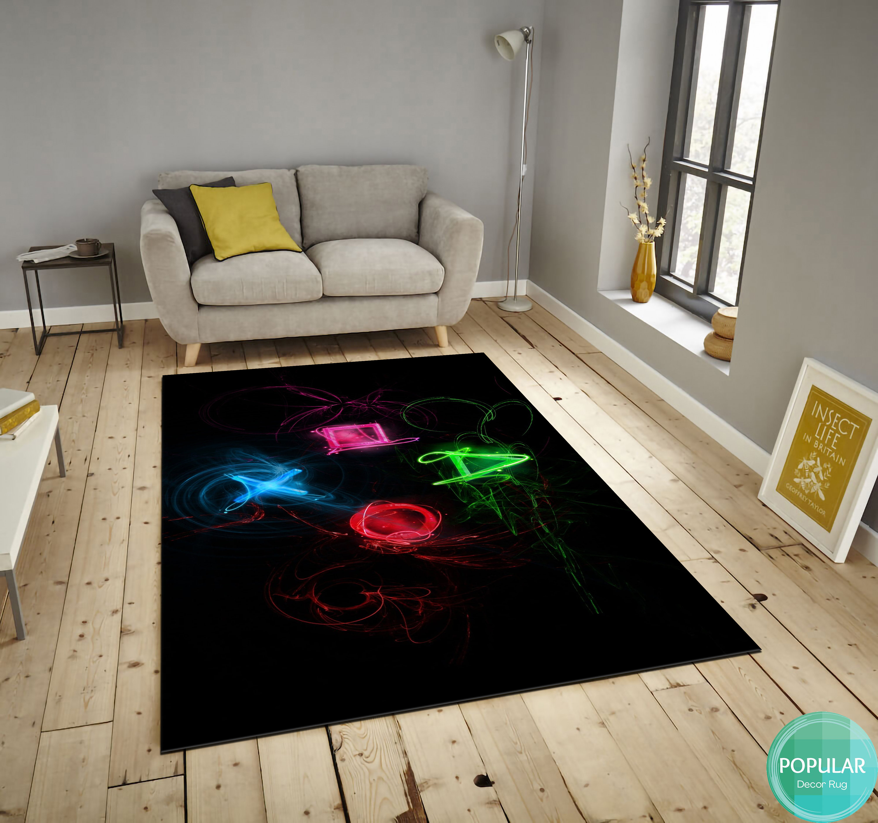 Play Room Rug, PS4 Mat, Play Station Carpet, PS5 Logo Runner