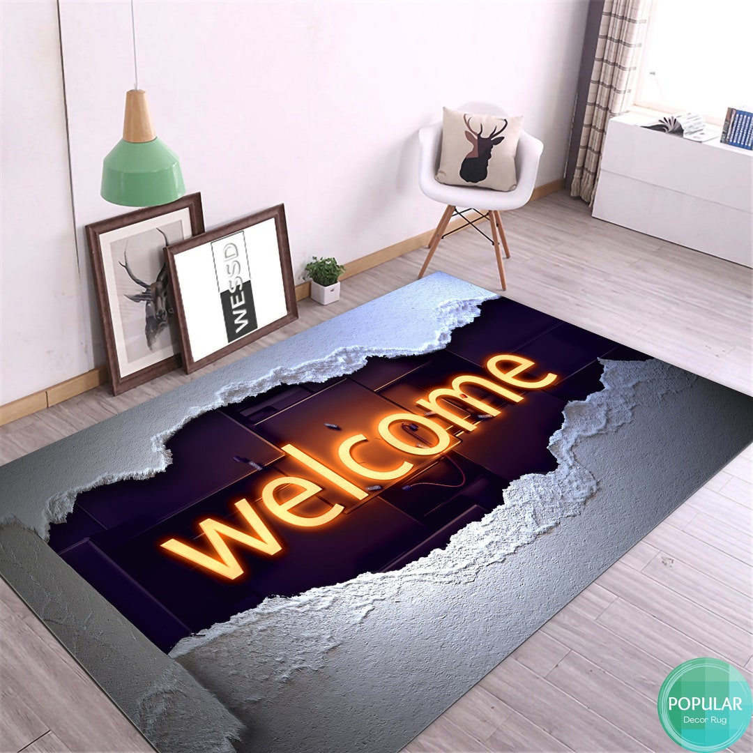 Soft Rug Reception Doorway Welcome, Welcome Rug, Silky Soft Rug, Modern Abstract Rug ...