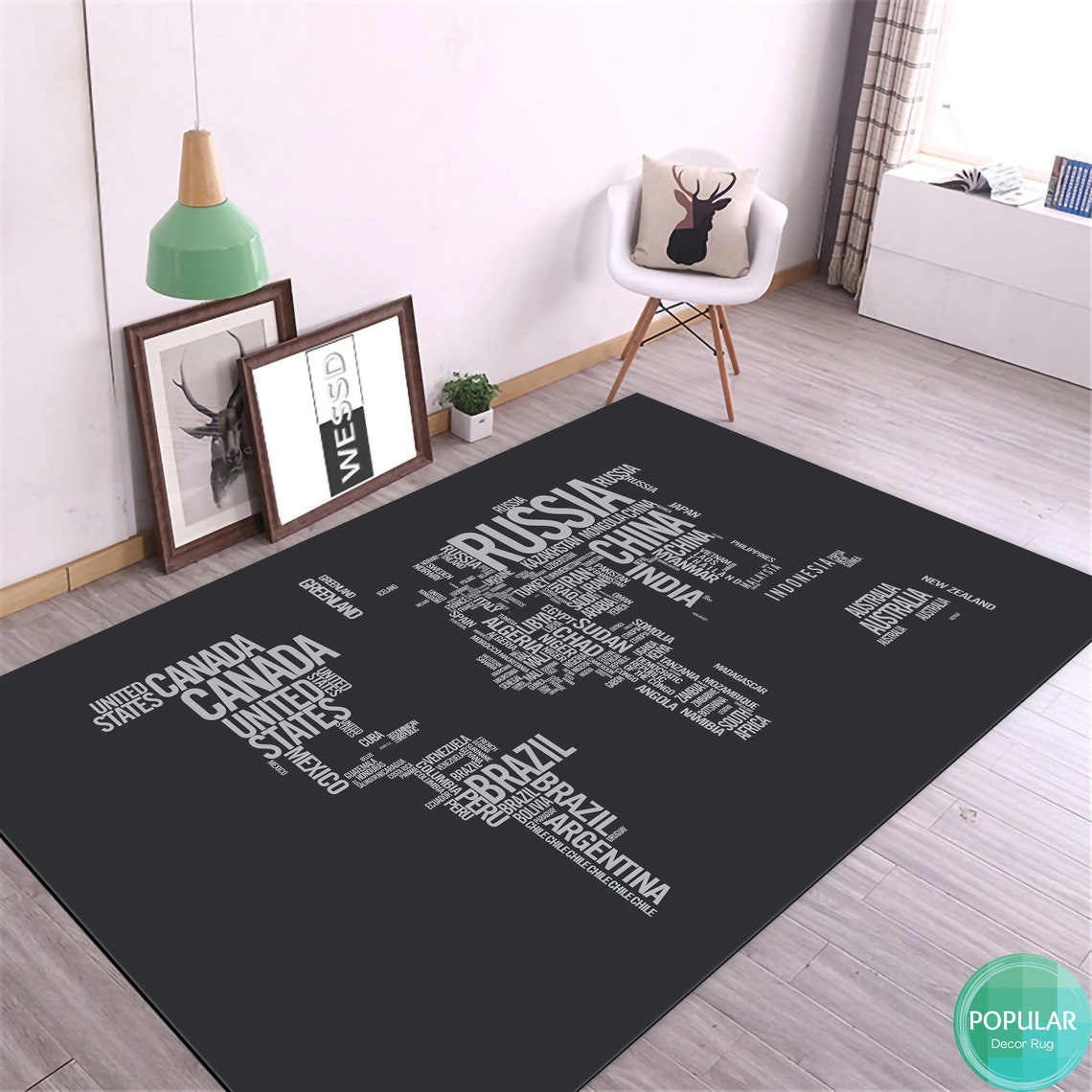 Gray Mat, 100 Acre Wood Map Rug, Chart Mat, Kids Play Carpet, Rugs for ...