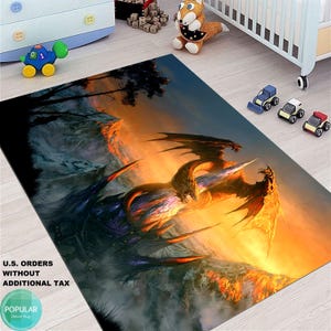Dragon Rug, Dragon Area Rug, Dragon Carpet, Gaming Rug, Rugs For Living Room, Home Decor Rug