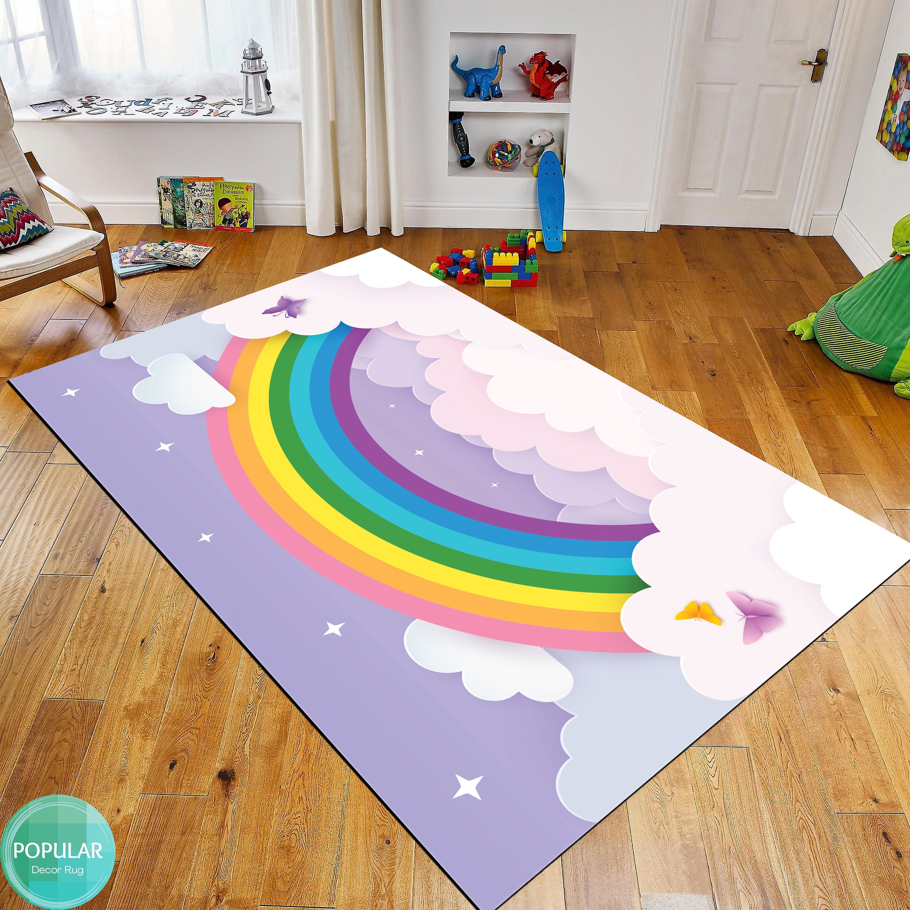 Nursery rainbow store rug