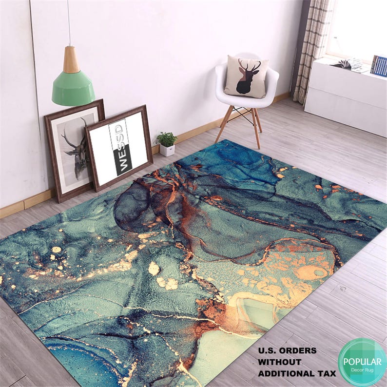 Seidiger, Weicher Teppich, Moderner Abstrakter Teppich, Minimalistisch, Nordische Teppich für Wohnzimmer, Teppich für Schlafzimmer, Esszimmer, Küche Bild 1
