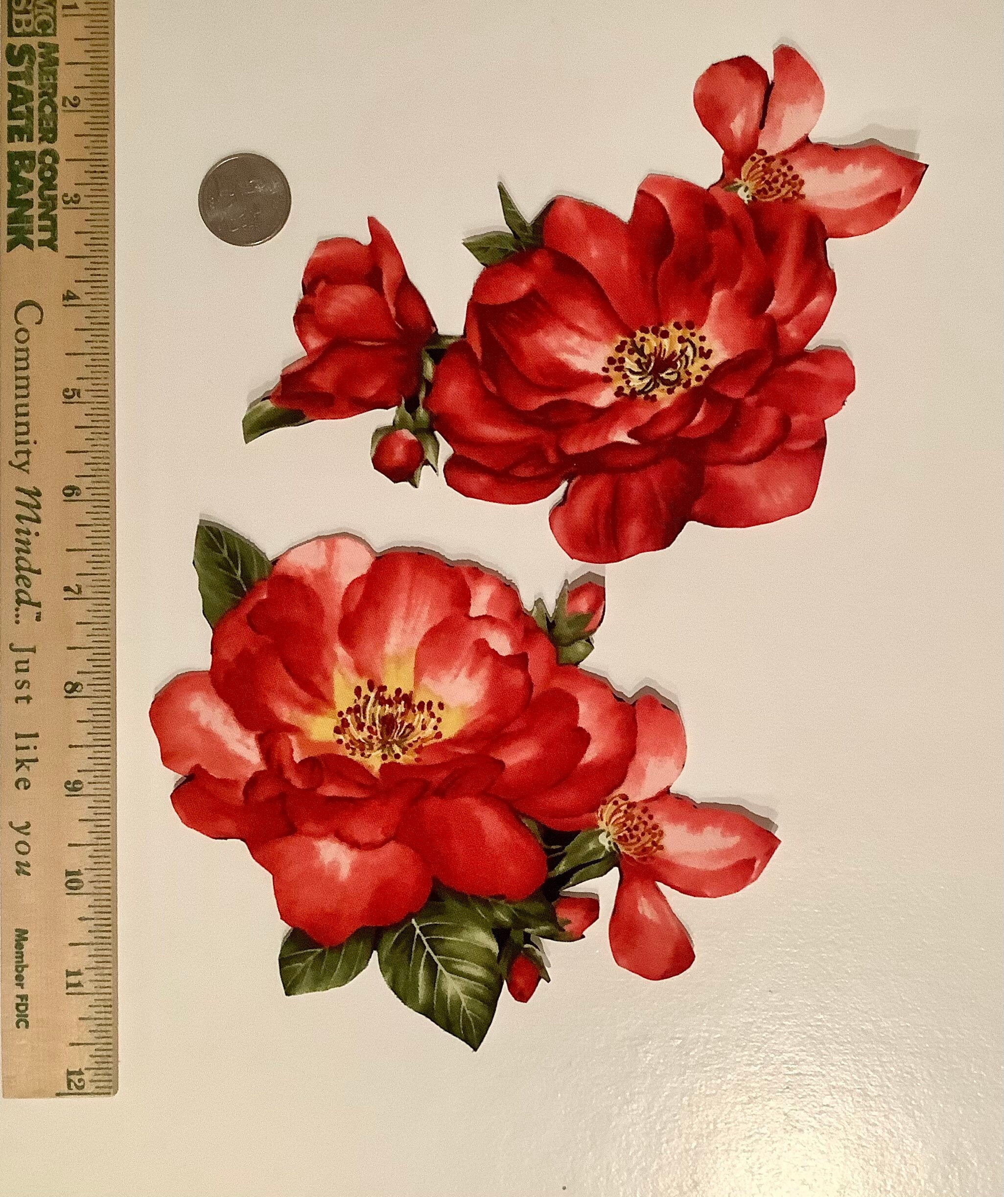2 Magnolia Flower Patches, Sew on Patch Pink Rose Flowers, Fabric  Appliques, Embroidery Craft Supplies 
