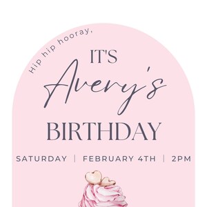 Hip Hip Hooray! Digital Download Birthday Invitation