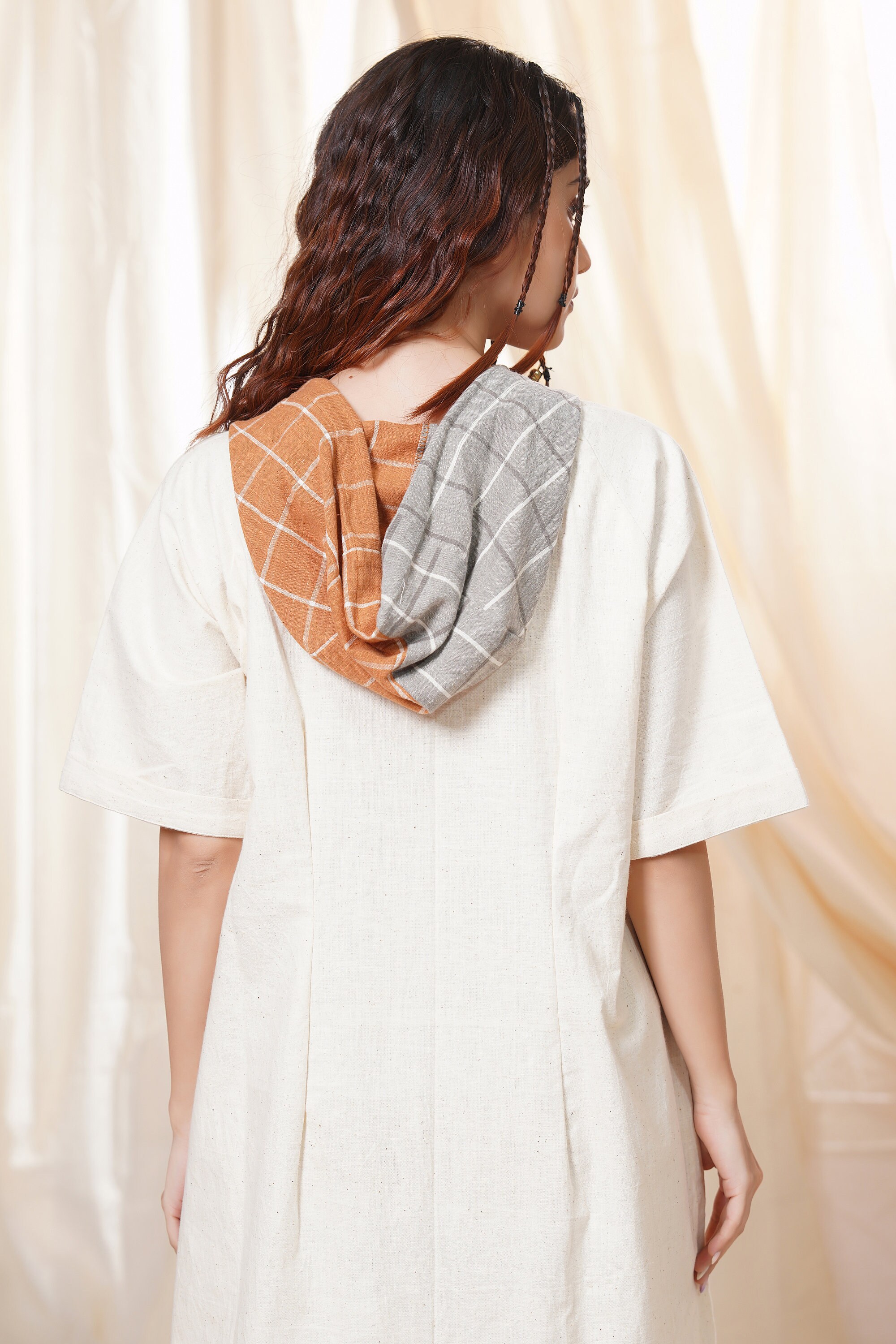Hand Woven - Hand Spun Organic Khadi Knee-length Off-white