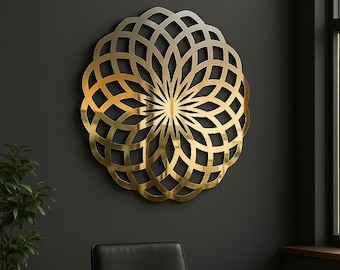 Torus Yantra Holz Wandbild: Heilige Geometrie Mandala Dekor
