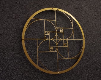 Golden Ratio Metal Wall Art: Fibonacci Spiral Decor