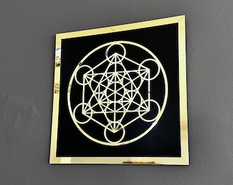 Cubo de Metatrón - Decoración de pared de madera: Geometría sagrada