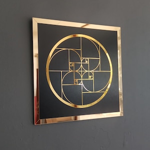 Golden Ratio Wooden Wall Art: Sacred Geometry Decor