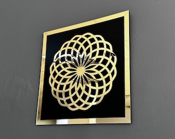 Torus Sacred Geometry Wall Art: Wooden Acrylic Flower of Life